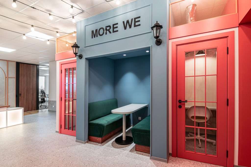 Phone booths at Work&Share Synergy, Sofia Tech Park